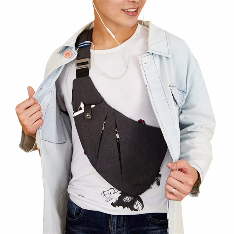 Нагрудная сумка DIENQI для мужчин многофункциональная водонепроницаемая через