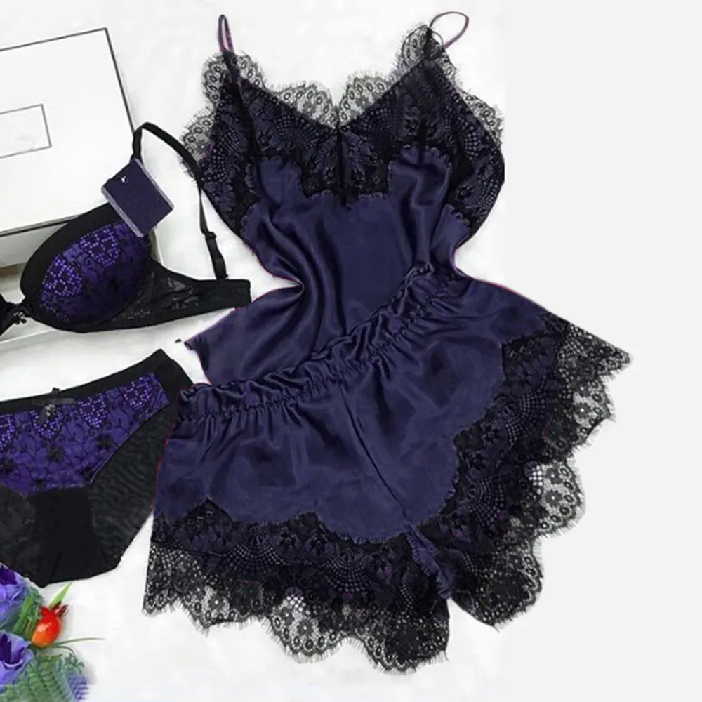 Сексуальное женское нижнее белье модная пикантная кружевная Пижама ночная