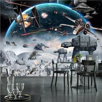 customized 3d canvas shock outer space battle wallpaper alien aircraft tooling theme mural business home wall decoration