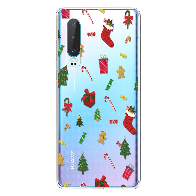 Мягкий чехол Yokata для Huawei P30 lite pro с рождественским оленем прозрачная задняя крышка