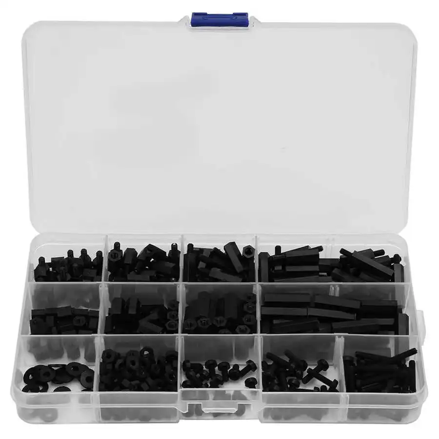 320 шт Черный нейлон M3 Шестигранная стойка мужской-Женский противостояние