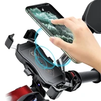 with qc3 0 usb motorcycle phone holder wireless charger 15w smart usb charging port waterproof motorcycle handlebar phone mount