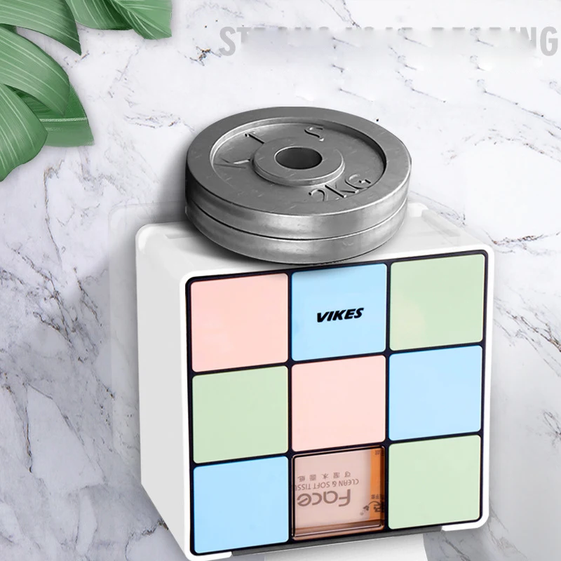 

Wall Mounted Toilet Paper Holder Waterproof Tray Roll Tube For Toilet Mobile Phone Storage