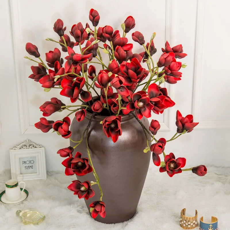 Искусственный герой цветок имитация капка дерево зелень духи магнолия цветы Mulan