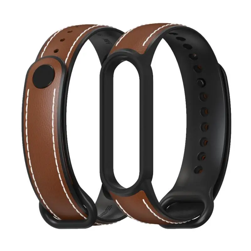 suitable for mi band 65 strap leather wristband leather wristband cowhide lightweight handmade leather wearable devices free global shipping