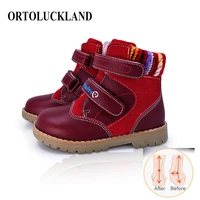 girls winter shoes children genuine leather tennis orthopedic casual footwear kids boys warm ankle fur boots size10 11 12