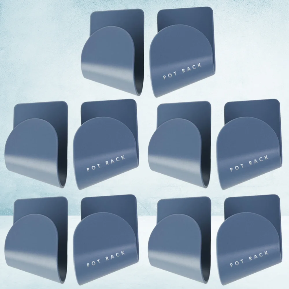 

5 Pair ABS Frosted Pot Lid Storage Rack Seamless Stickers Pot Lids Holder Pot Rest Shelf Kitchen Lid Frame Multifunctional Kitch