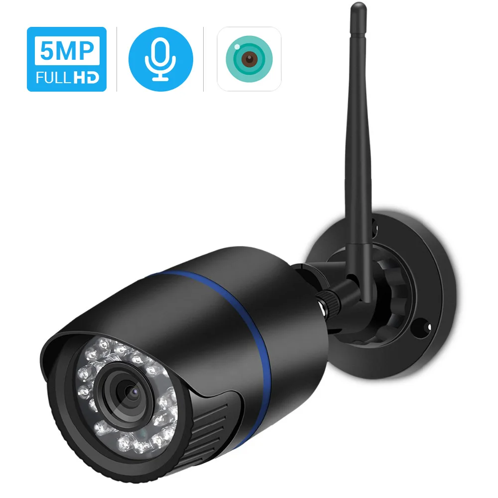 Hamrotte 5MP Wifi камера Bullet Водонепроницаемая наружная беспроводная ip аудио запись IE