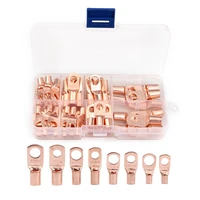 60pcs copper lug ring terminal wire connectors ring eyes for battery bare cable electric wire crimp connector kit with box