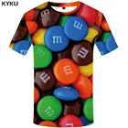 Мужская забавная футболка KYKU, креативная футболка с 3d-рисунком шоколада и элементов
