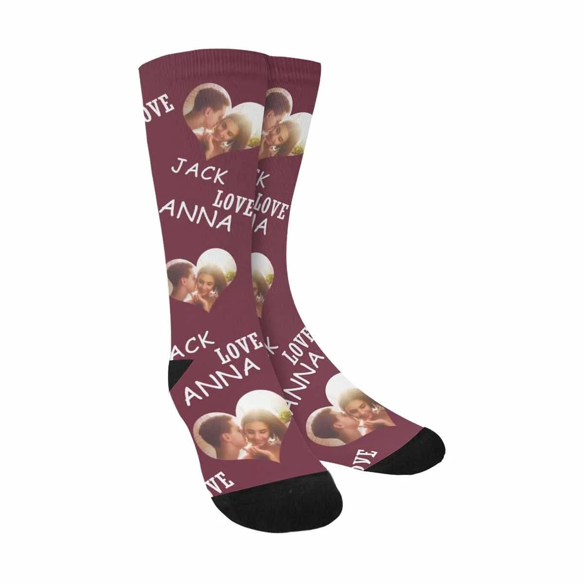 

Custom Photo&text Happy Moment Sublimated Crew Socks