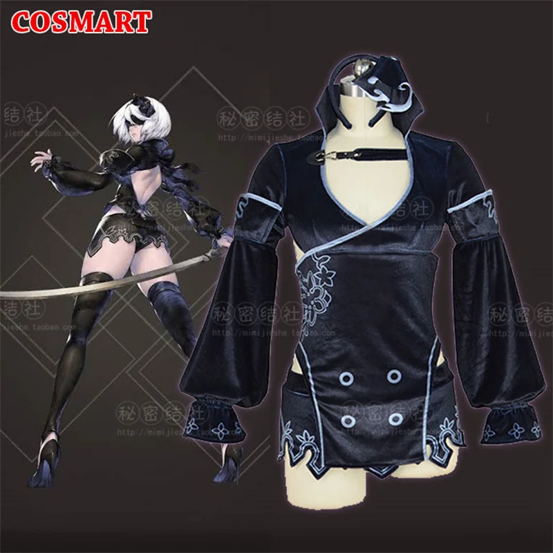 

COSMART Game NieR Automata 2B боевой костюм черный униформа косплей костюм Хэллоуин Одежда для карнавала, вечеринки для женщин и мужчин новинка