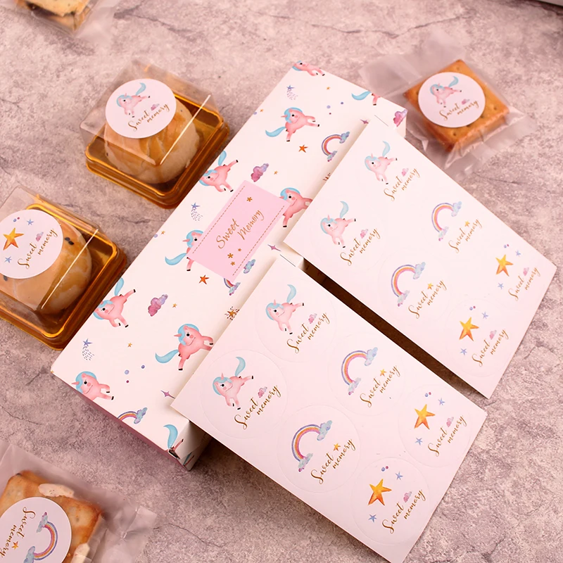 Милый дневной пакет для печенья подарочный бумажный креативный стикер в виде