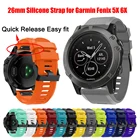 Ремешок силиконовый для Garmin Fenix 5X Plus6X Pro Fenix 33HR, сменный спортивный браслет для наручных часов, модные умные аксессуары, 26 мм