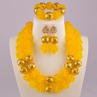 yellow african jewelry set nigerian wedding beads crystal bridal jewelry sets