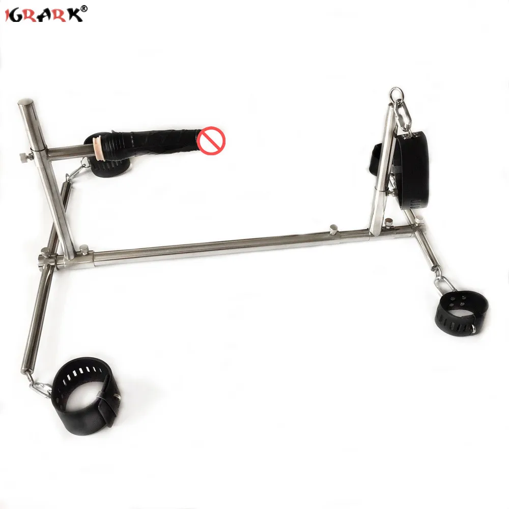 Фаллоимитатор унисекс из нержавеющей стали для БДСМ бондажа кожаные наручники