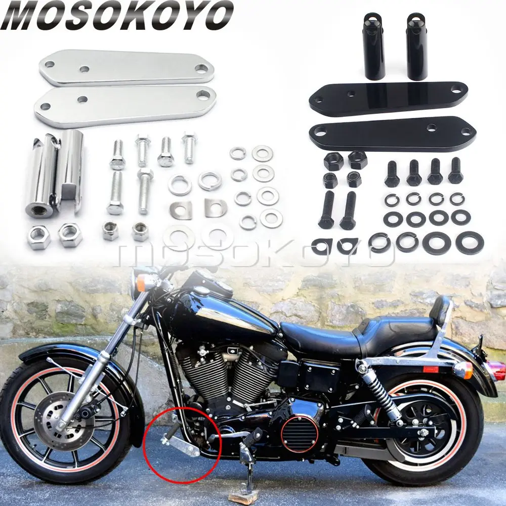 

49019-95 Highway Foot Peg Mounting Kit for Harley Dyna FXD FXDB FXDC FXDL 1991-2017 Chrome Black Front Footpegs Mount Bracket