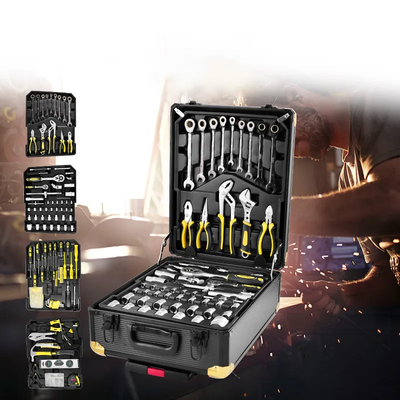 

186 шт. Наборы инструментов бытовая ручная аппаратная комбинация инструментов из алюминиевого сплава коробка ручного инструмента