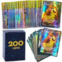 200pcs Pokemon Card GX EX VMAX MEGA Booster Box English Game Battle Trading Collection Shining Card Best Selling Kids Toys Gift