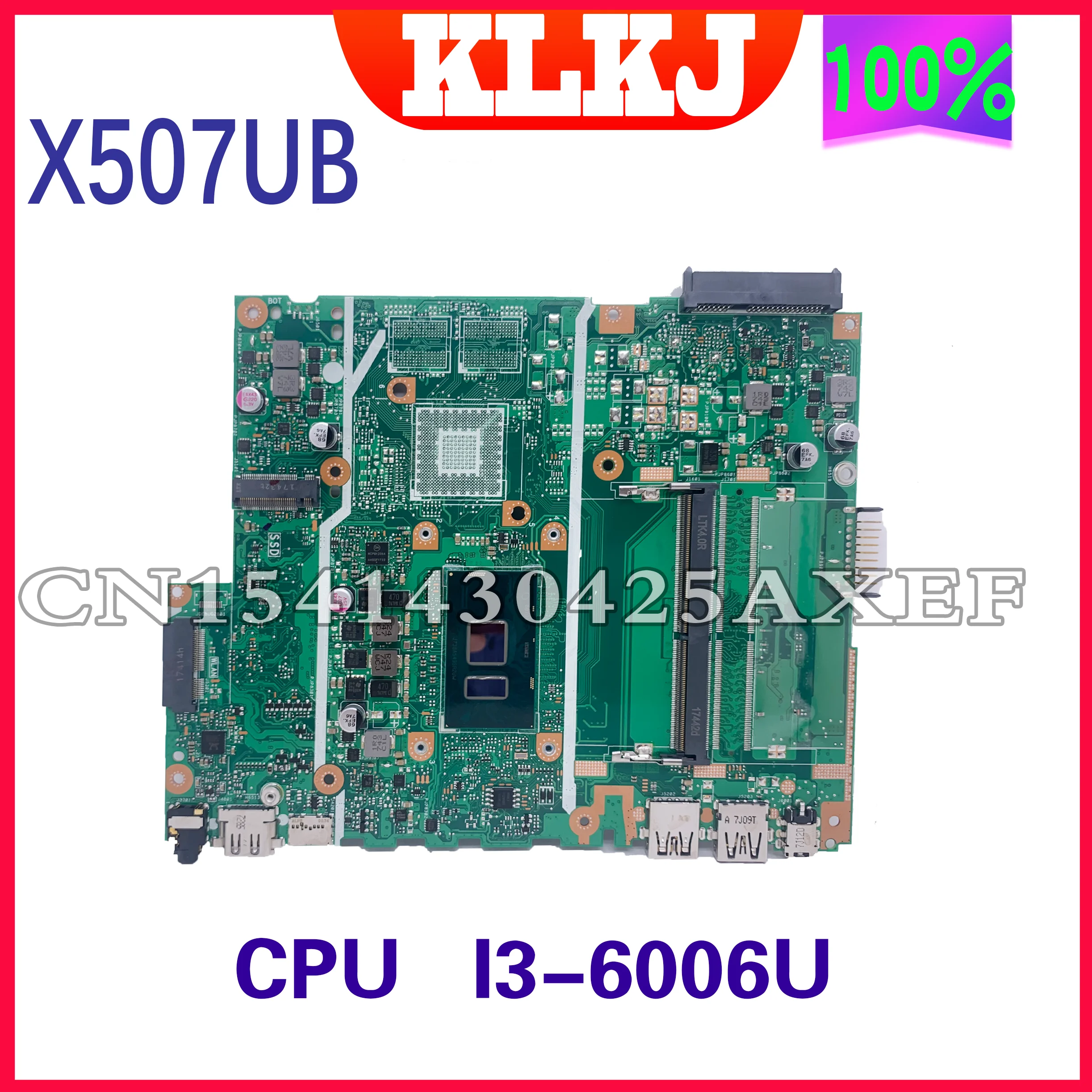 

Dinzi X507UA /X507UB MAIN BOARD For Asus X507U X507UB X507UBR X507URA Y5000UB Laptop Motherboard With I3-6006U 100% Working Well