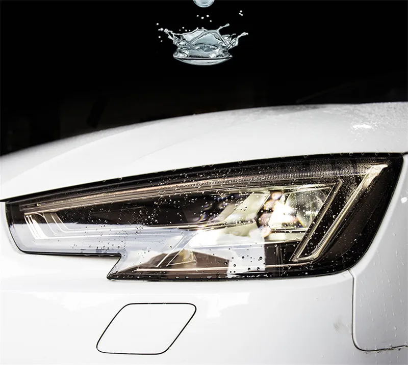 Колпаки для фар черные дымчатые AUDI 2009 2010 2017 2018 2019 прозрачная пленка