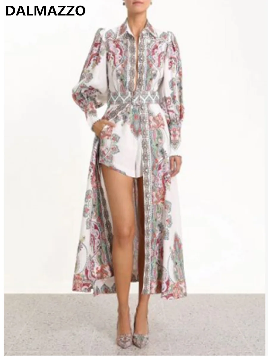 Женское длинное платье с винтажным принтом повседневное модельное макси