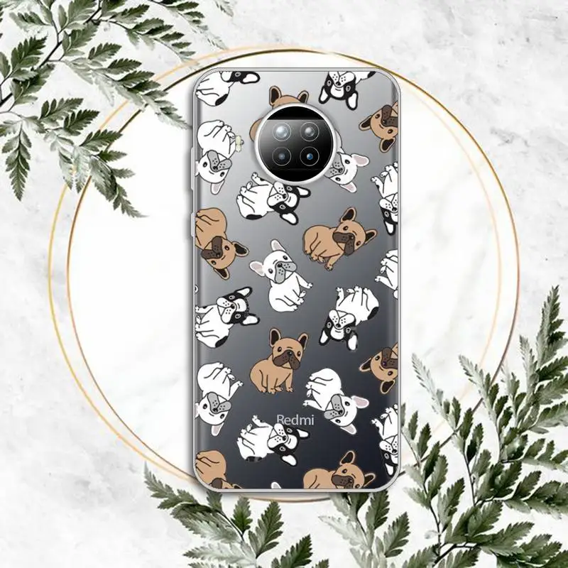 

cute Pug French Bulldog Phone Case Transparent for Xiaomi Redmi note 10 t 8 9 pro lite 11