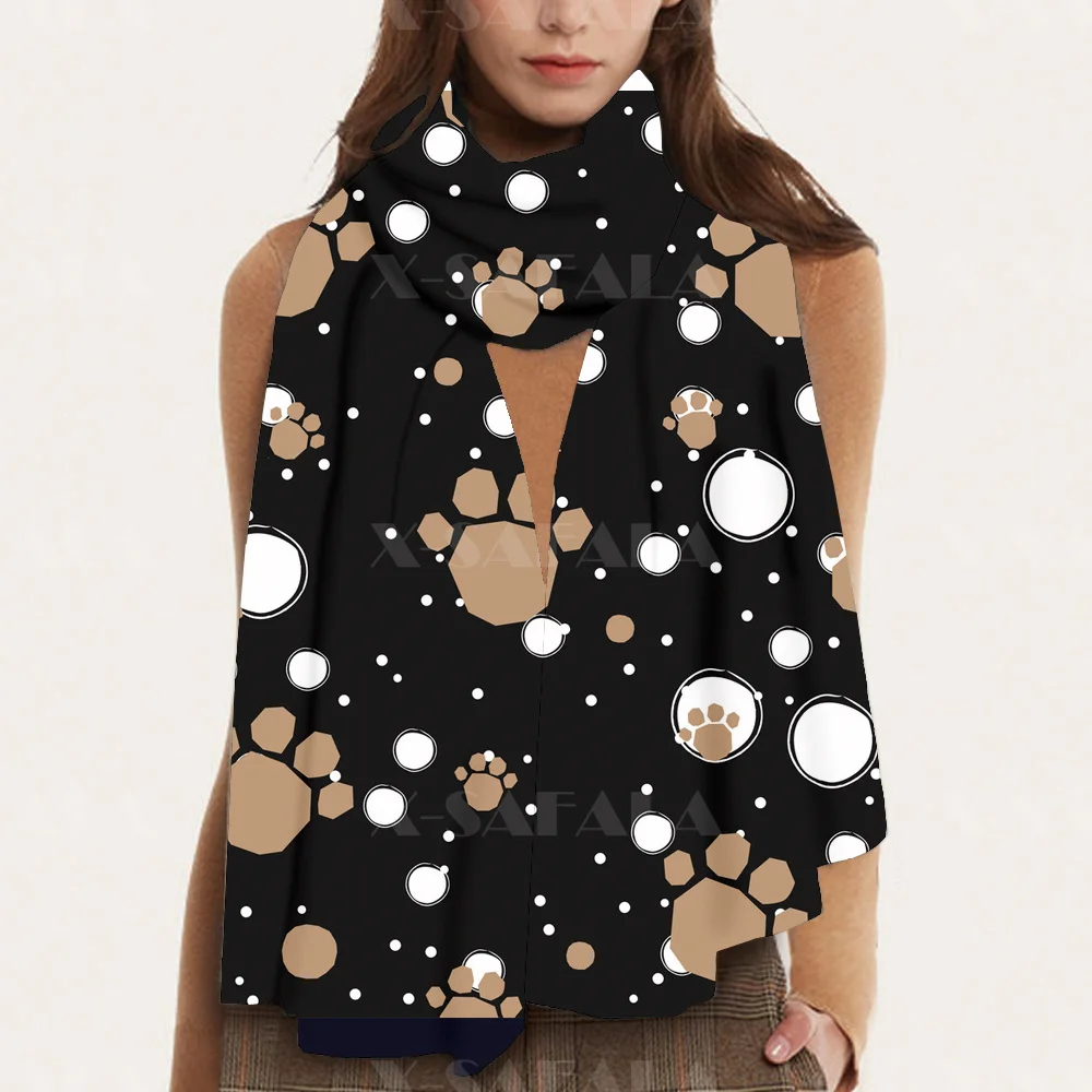 

Keep Your Warm Cute Funny Dog Face Shawl Gift Winter Scarf Female Bristled Cashmere Thick Scarves Long Pashmina Neckerchief-3