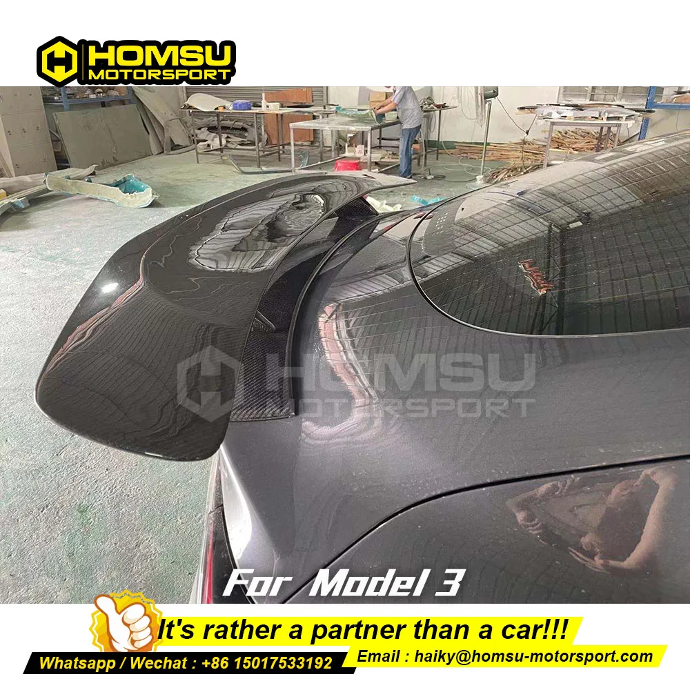 Спойлер для модели t-esla 3 спойлера из сухого углеродного волокна блестящие черные