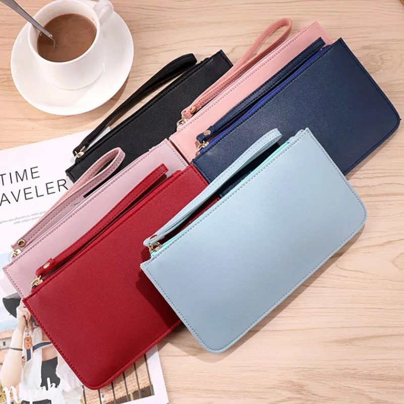 

Fashion Leather Wallet Women Solid Color Long Ladies Purse Card Holder Tassel Women Wallets Zipper Coin Phone Money Pocket Bag