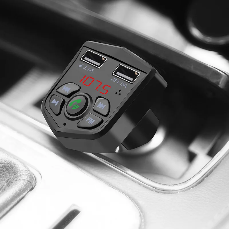 

VR robot Bluetooth FM Transmitter Modulator Wireless Handsfree Car Kit 5V 3.1A Dual USB Charger Adapter Audio Car MP3 Player