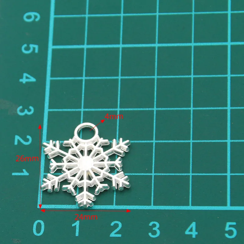 

10PCS 24*26MM Vintage Metal Zinc Alloy Christmas Charms Snowflake Pendant For DIY Necklace Bracelet Jewelry Making Findings