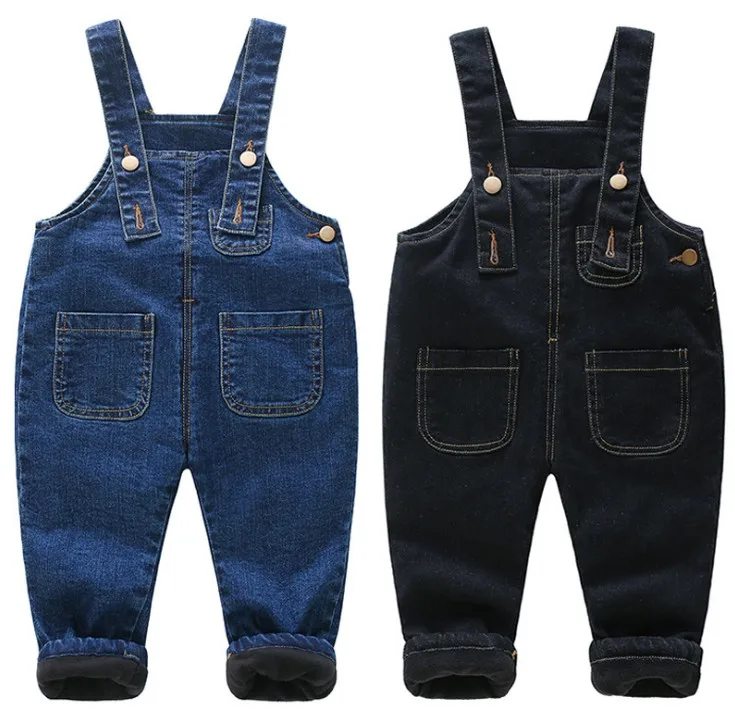 Новинка 100 джинсовый утепленный теплый флисовый комбинезон для мальчиков на рост