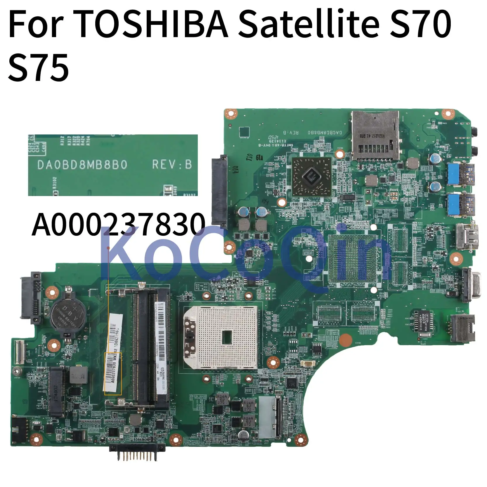 Placa-mãe do Portátil para Toshiba Kocoqin Satellite L75 Mainboard A000237830 Da0bd8mb8b0 S70 S75 L70