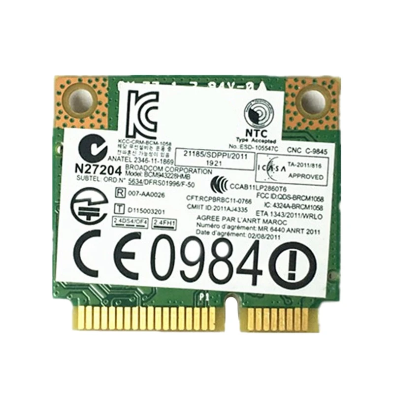 BCM943228HMB 04W3764 WiFi Bluetooth Беспроводной 4 0 Половина MINI карта pci e Благодаря компактному