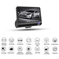 car dvr 3 camera lens dashcam 1080p hd 4 inch touch screen auto video recorder front rear view 24h reversing backup