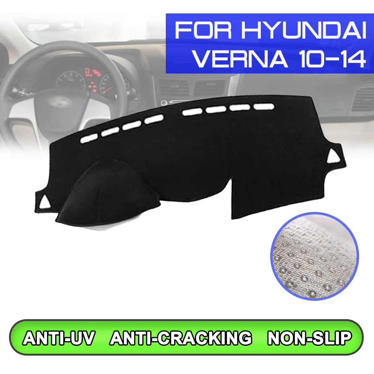 

Приборной панели автомобиля коврик анти-грязный Non-slip Dash крышка коврик Защита от ультрафиолетовых лучей козырек от солнца для Hyundai Verna 2010 2011 ...