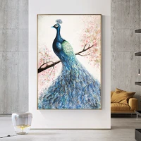 peacock hand painted oil painting nordic posters animals peacock artwork modern wall pictures home decoration for living room