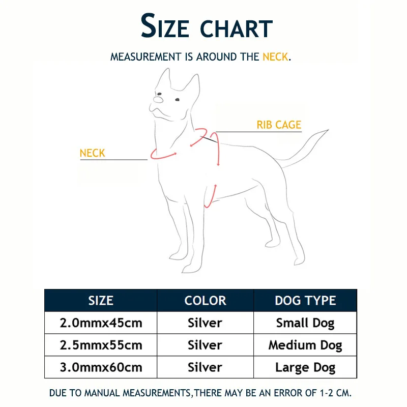Хромированная трехрядная цепь для дрессировки собак серебристый Железный