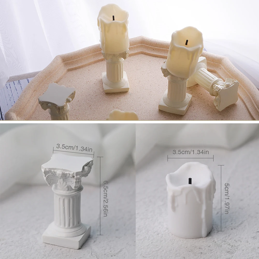 Искусственное Моделирование римские колонны мини Свеча Ночной светильник Led