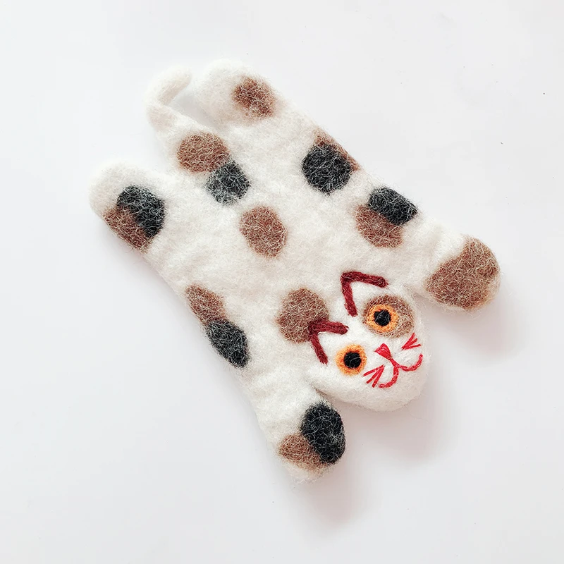 

Tiger Panda Kitten Felt Coaster Cute Animal Design Heat Insulation Table Mat Milk Coffee Mug Coaster Home Decor Ornaments Crafts