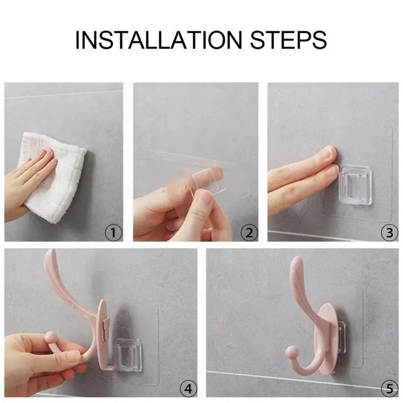 Вешалка для одежды крючок хранения на клейкой основе бесшовная прозрачная