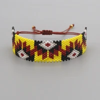 yd personality miyuki rice beads hand woven ethnic turkish evil eye beaded couple bracelet woman bracelet bracelets for girls
