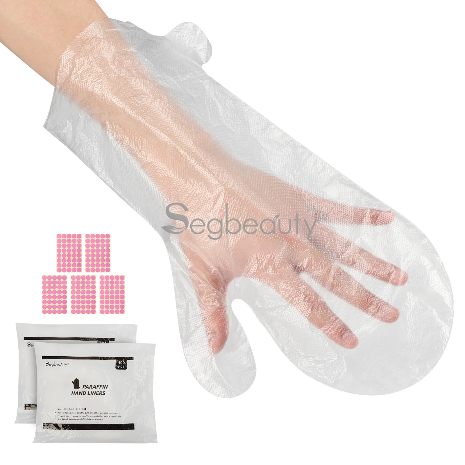 

Segbeauty 200 Counts Disposable Plastic Hands Covers Transparent Mittens Paraffin Bath Wax SPA Therapy Bags Liner Therabath Wax