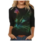 Женский пуловер с длинным рукавом, весенне-осенний Повседневный пуловер с 3D-принтом в виде кота