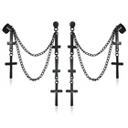 Винтажные женские серьги в форме Креста Китая по оптовым ценам преувеличенный классический современный металлический христианский цепь из фионита, КАПЛЕВИДНАЯ подвеска дизайн уникальный дизайн для девочек