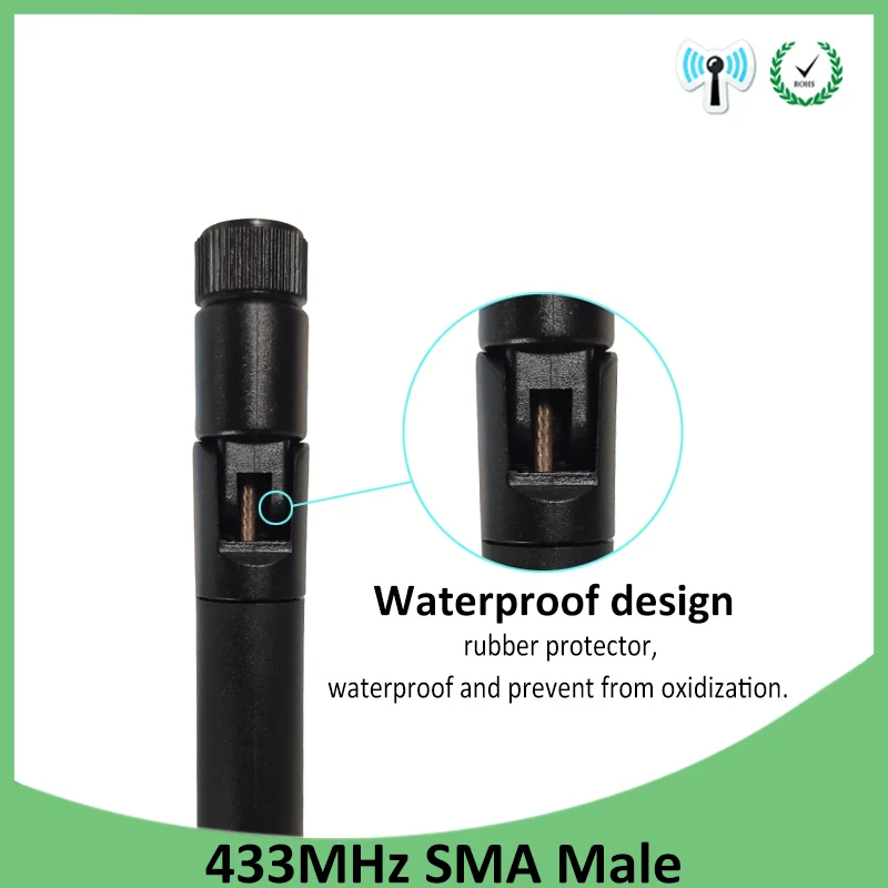GRANDWISDOM 20pcs 433mhz antenna 5dbi sma male lora antene pbx iot module lorawan signal receiver antena high gain | Мобильные