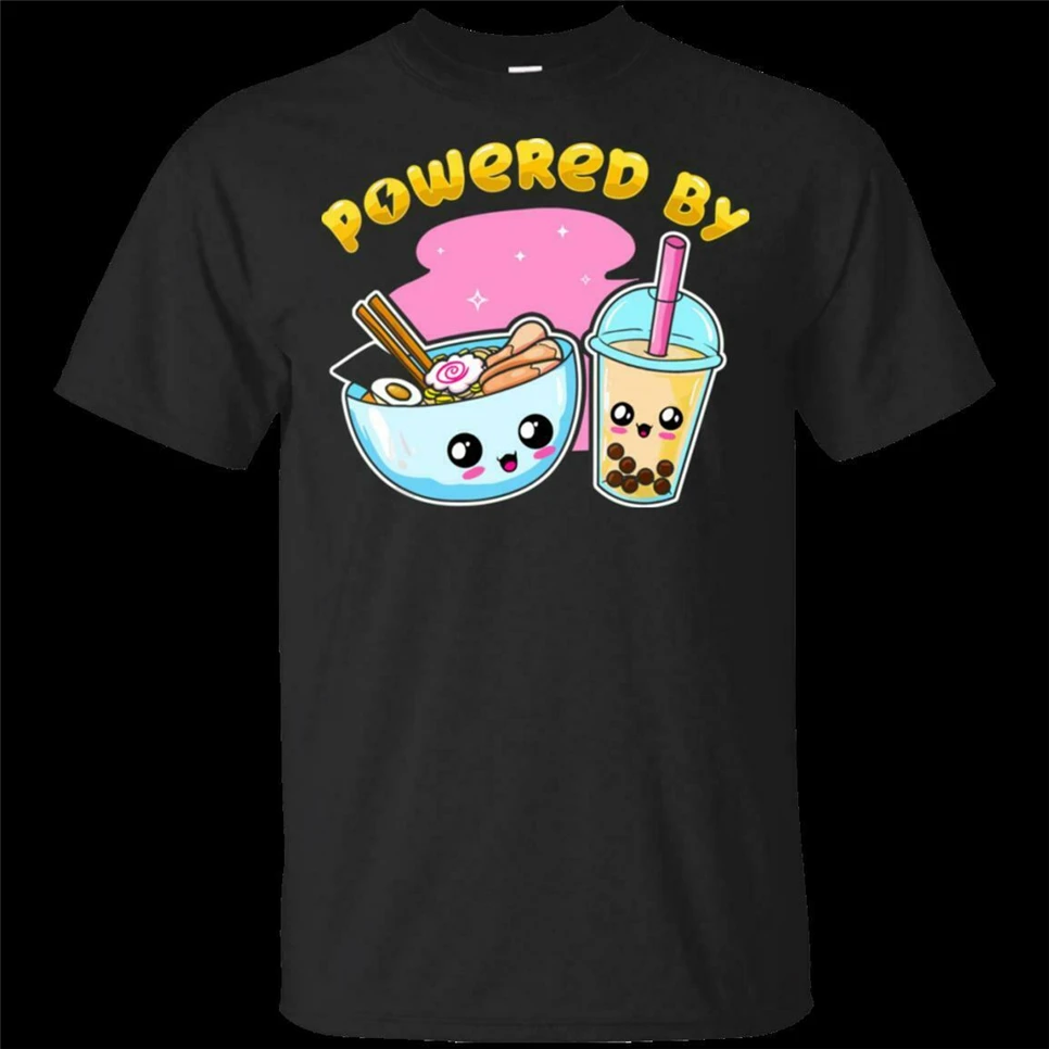 Ra Мужская Bubble tea футболка Boba японская лапша Аниме подарок для мужчин черная