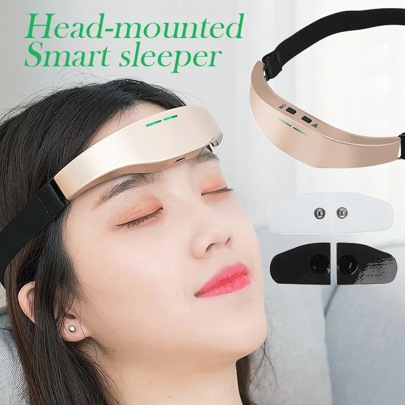 

Head Massager Smart Sleep Instrument Electric USB Rechargeable Massager 2 Modes Wireless Stress Relief Therapy Device A7
