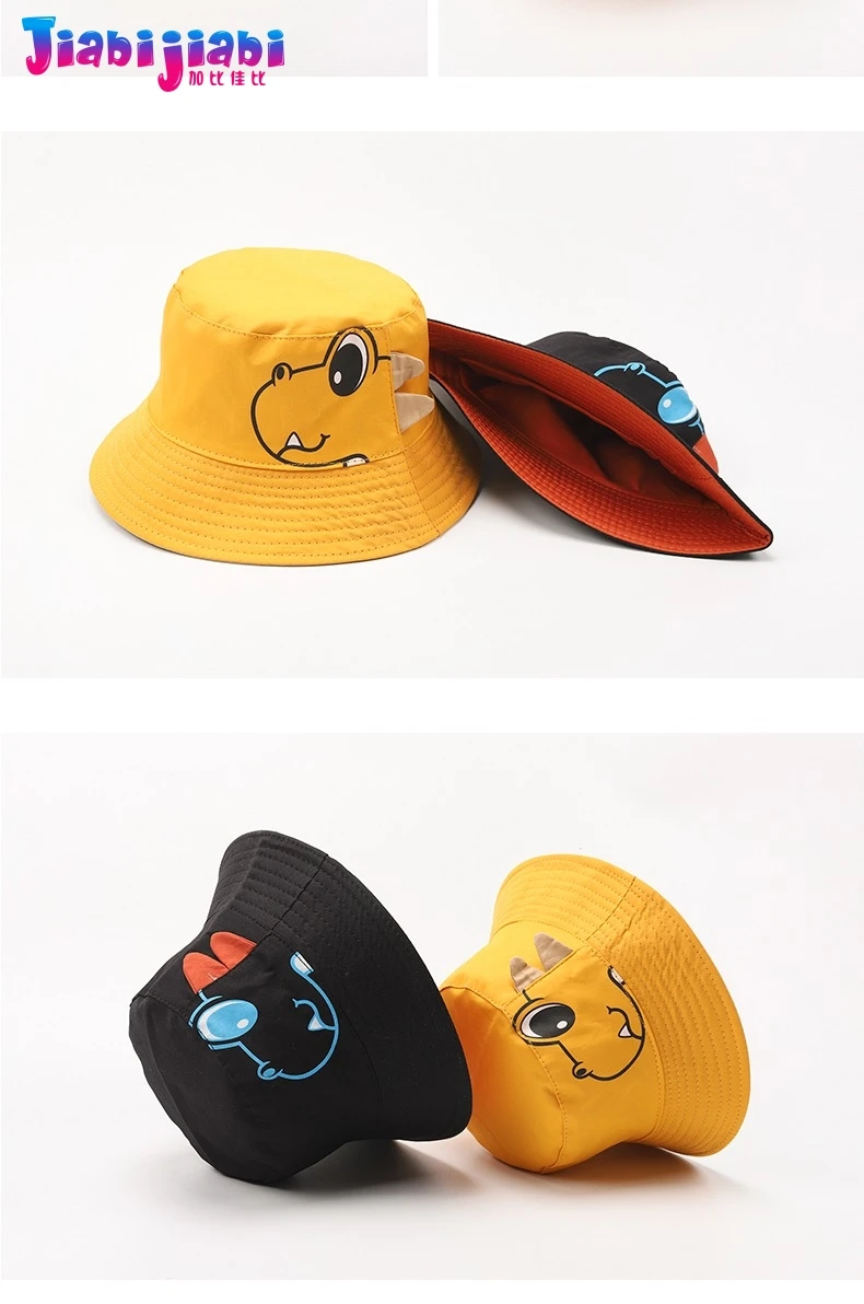 Детская Панама новая весенне-летняя шапка для девочек с рисунком динозавра из